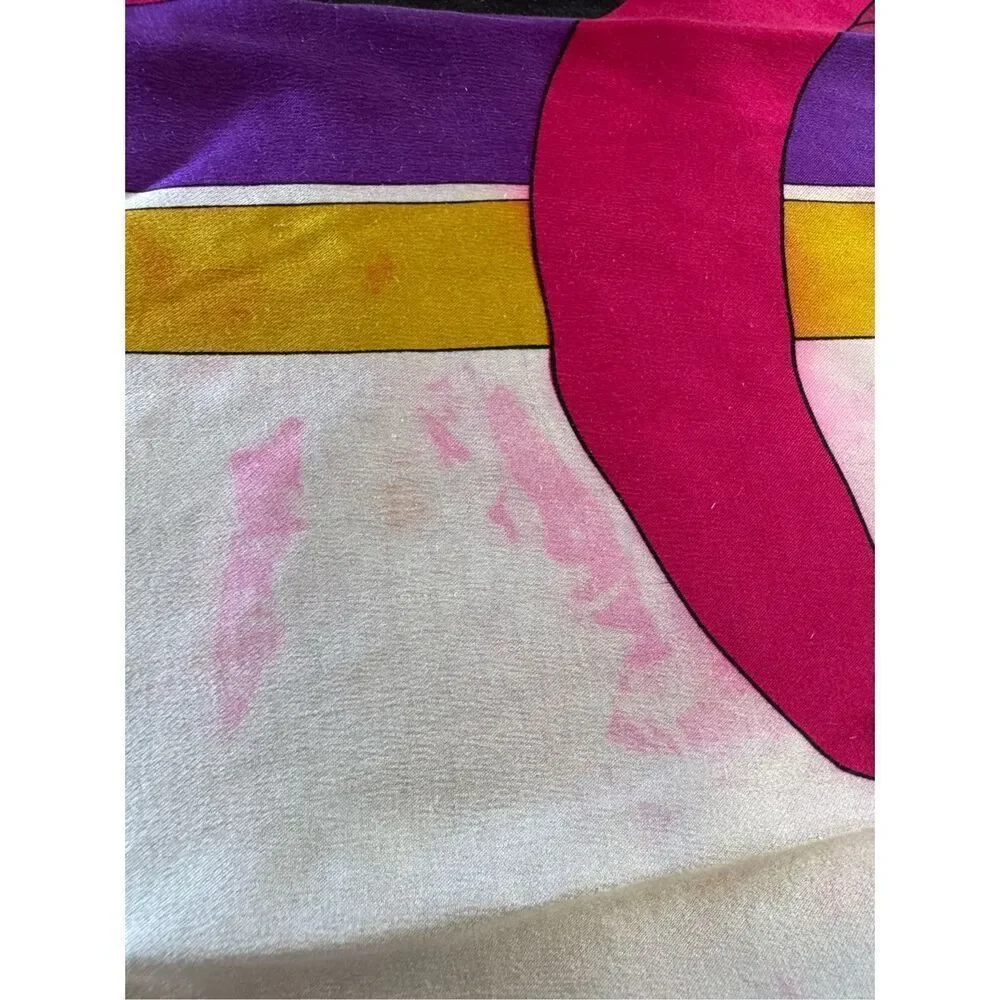 Echo Vintage 80’s handkerchief silky satin ribbon square large neck scarf
